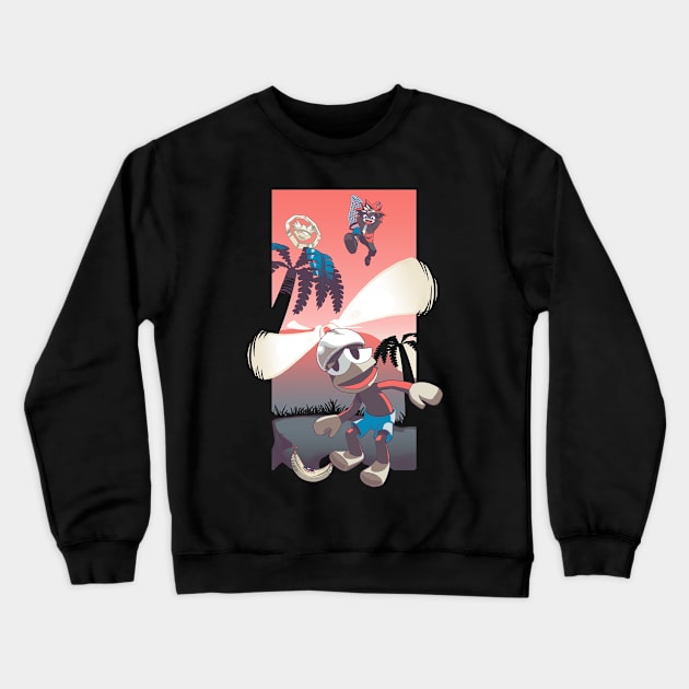 Gotcha! ~ Ape Escape (Half BG) Crewneck Sweatshirt by Advent-Axl 